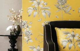Etchings And Roses Yellow Wallpaper2